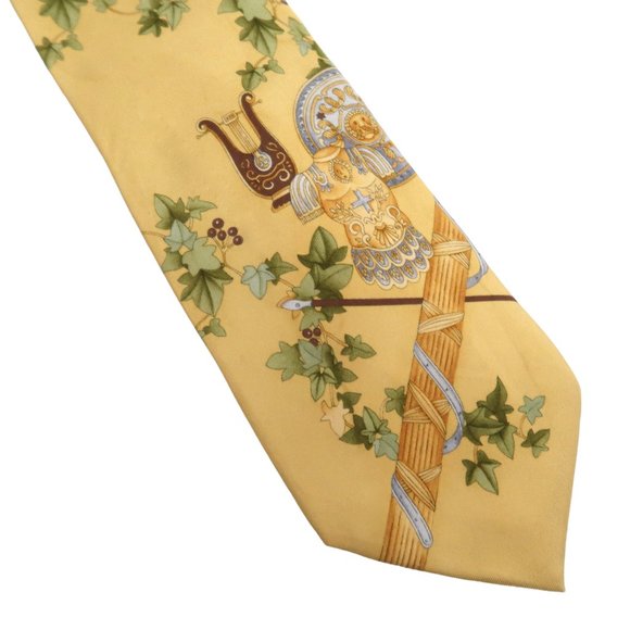 vtg LEONARD PARIS Silk Tie Heraldic print Dessin #71067 - Picture 2 of 5